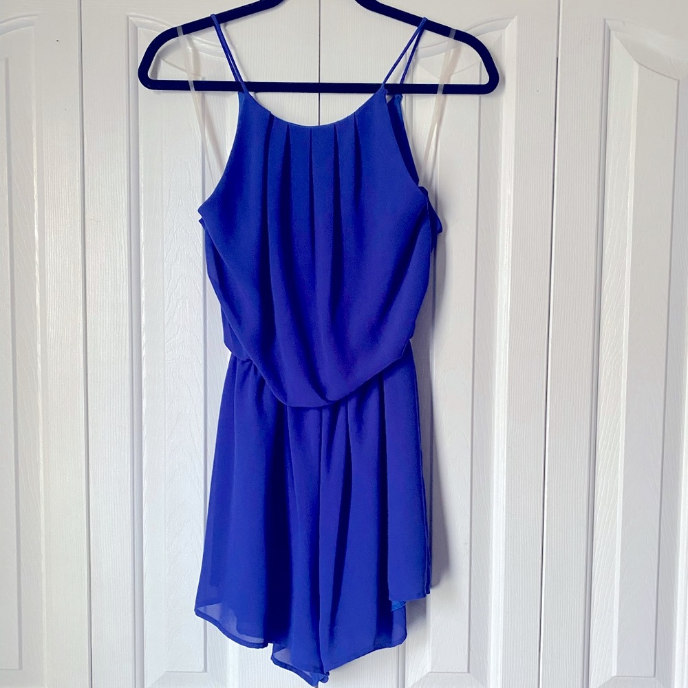 BLUE ROMPER WITH OPEN BACK - SMALL